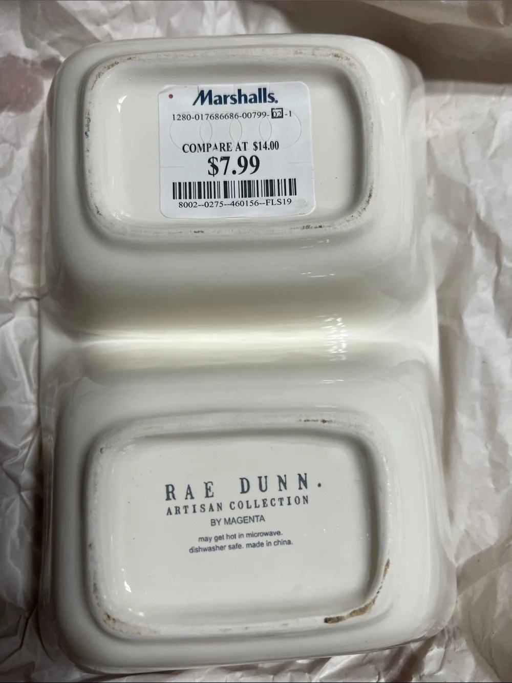 Rae Dunn White Ceramic Divided Server